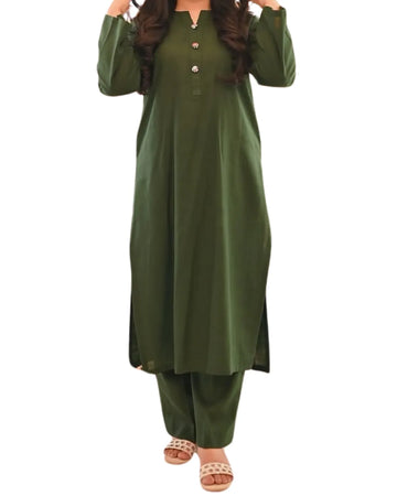 Elegant Dyed Cotton Co-ord Set – Ready-to-Wear (Pret)