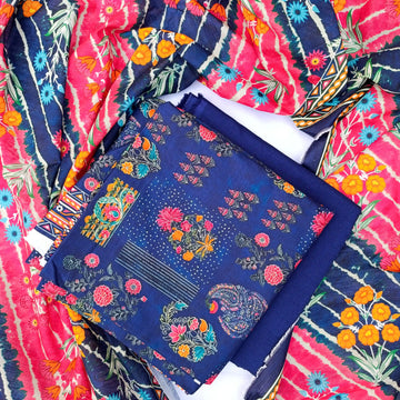 Bin Saeed 3PC Digital Printed Khaddar Unstitched Suit BS2711243P10