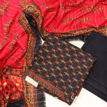 Bin Saeed 3PC Digital Printed Khaddar Unstitched Suit BS28924NBS