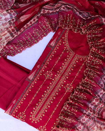 Bin Saeed 3PC Embroidered Lawn Unstitched Suit BS2202253E6