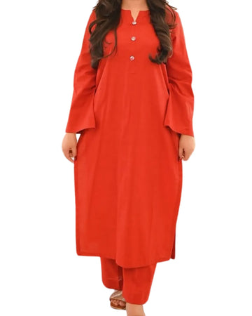 Elegant Dyed Cotton Co-ord Set – Ready-to-Wear (Pret)
