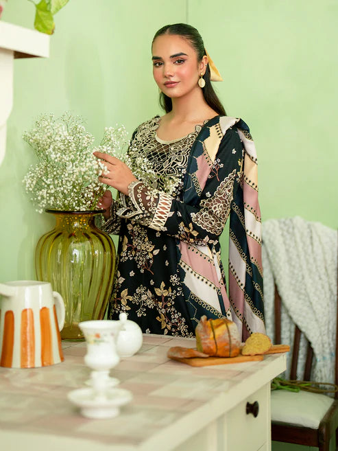 Leila by Mahnur 3PC Embroidered Khaddar Unstitched Suit M2911243E11