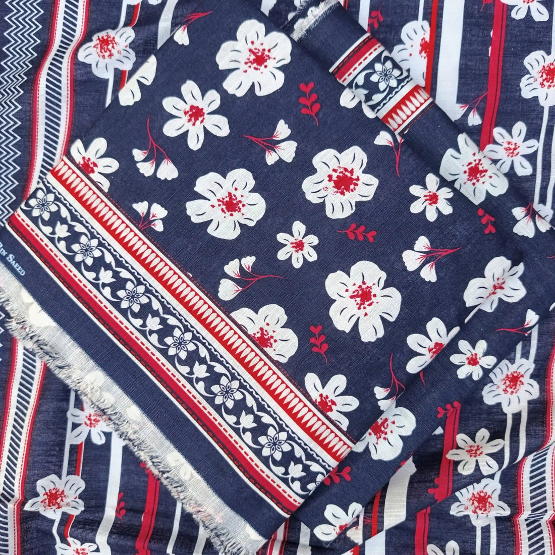 Bin Saeed 3PC Digital Printed Khaddar Unstitched Suit BS2711243P11