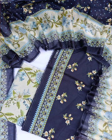 Bin Saeed 3PC Digital Printed Lawn Unstitched Suit BS1502253P9