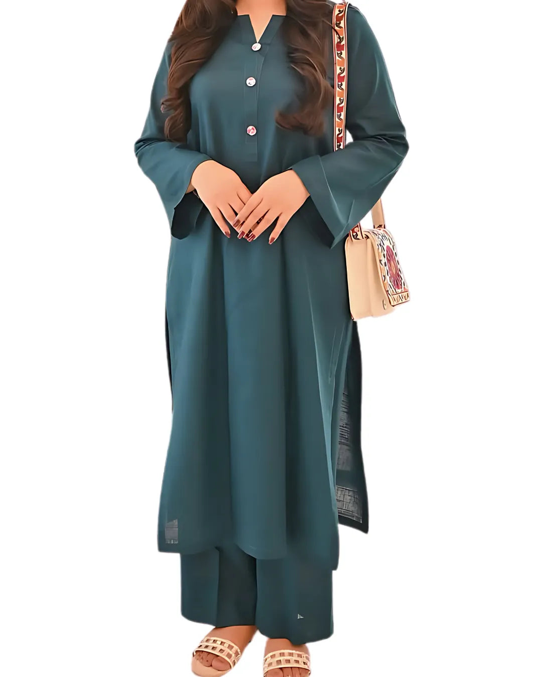 Elegant Dyed Cotton Co-ord Set – Ready-to-Wear (Pret)